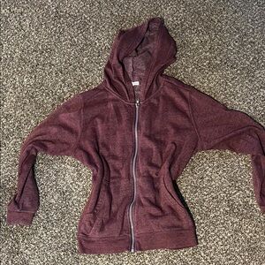 Threads 4 Thought Burgundy zip up sweater